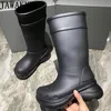 Buty marka zimowe buty buty bojowe Wodoodporne gumowe deszczowe panie Chunky Sole Platform Knight Boots unisex męskie buty 230920
