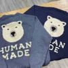 Men's Hoodies Sweatshirts Human Made Sweater Japanese Back Polar Bear Letter Print Men Women Human Made Knit Pullover 475