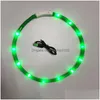 Hundehalsbänder Leinen LED leuchtendes Halsband USB-Aufladung Haustier Nachtleuchtende Hunde wiederaufladbare Sicherheit blinkende Halskette 20220108 Q2 Drop Dhm5X