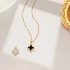 Designer Jewelry 18K Plated gold Necklaces girls Gift vanly cleefly Clover Necklace Hot designer Pendant women Elegant Highly Quality two-sided Choker Christmas