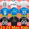 23 24 Maglia Napoli Soccer Jerseys Naples Osimhen Kvaratskhelia Anguissa Maradona SSC Halloween Third 2023 2024 Kids Kit Fans Playerフットボールシャツ