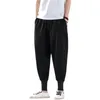 Męskie spodnie M-5xl Cotton Harem Men Solid Elastyczne pasa streetwearu 2023 workowate upuszczone krocze swobodne spodnie xxxxxl