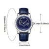 Zegarek na rękę unikalne gwiaździste niebo zegarek dla mężczyzn luksusowy lodowy diamentowy blask na rękę skórzany pasek niebieski wodoodporny mens kropla
