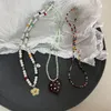 Ожерелья с подвесками Kpop, винтажное готическое ожерелье Y2K с металлической звездой и цветком любви, акриловое жемчужное ожерелье из бисера для женщин, ювелирные изделия
