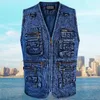 Gilet da uomo Gilet di jeans da uomo Estate Autunno Cowboy senza maniche Gilet maschile Capispalla da uomo Abbigliamento firmato