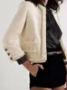 여자 재킷 고품질의 오래된 돈 스타일 양모 트위드 짧은 재킷 가을과 겨울 탑