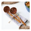 Spoons 2 Styles Wooden Soup Colander Wood Tableware Japanese Style Ramen Long Handle Pot Spoon Sn2313 Drop Delivery Home Garden Kitc Dhvfx