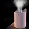 Umidificatore a nebbia fredda a doppio ugello con diffusore di aromi di oli essenziali - Dura fino a 48 ore, funzione luce notturna, tre modalità di spruzzo, spegnimento automatico