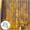 LED Strings Fairy Lights Guirlande Rideau String USB Festoon Année à distance Lampe Décoration de Noël pour la maison Drop Livraison Éclairage Hol Otuwm