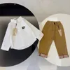 boy set clothe fashion kids autumn clothing outfits white shirt and trousers cotton material girls toddler clothes 100-150 cm