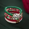 Charmarmband 5 datorer/set jul för kvinnor färgglada polymer lera kedja brev pärlor modesmycken gåvor
