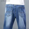 Jeans masculinos finos de perna reta calças soltas verão novo estilo clássico avançado estiramento calças soltas 7 cores disponíveis tamanho 35 42 l230927