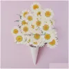 Dekorativa blommor kransar 100st White Daisy Dried Natural Pressed Flower For Harts Mobiltelefonfodral Pendant Armband Smycken de DH5XN