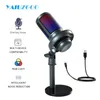 Microphones USB Microphone for Computer Recording and Streaming Mute Button Tabletop Professional Hypercardioid Microphone With RGB 230920