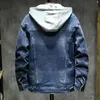 Men s Jackets Retro Blue Winter Denim Jacket Thickened Hooded Puffer Coat Fashion Warm Personality High Street Male Youth Outerwear 230921