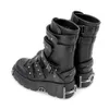 Botas estilo punk homens e mulheres sapatos de plataforma de salto alto altura 6cm mulher gótico tornozelo rock metal decoração retro 230921