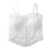 Camisoles & Tanks Sexy Lace Camisole Pearl Design Pucker Bra Tops Girl Cute Fashion Vest Wire Free Bralette Breathable Underwear Female