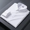 Męskie koszule swobodne jesień Business Business Business Odporny na solidny kolor lapowy sukienka formalna Slim Fit Shirt 230921