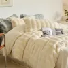 Bedding Sets Luxury Faux Fur Velvet Fleece Set Tuscan Imitation Plush Warm Duvet Cover Flat/Fitted Bed Sheet Pillowcases