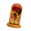 Decorative Flowers Romantic Light Up Rose Preserved Night With Base Ornaments For Gift Anniversary Birthday Girlfriend Home Decoration