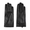 Cinq doigts gants de haute qualité automne hiver 100 véritable cuir de mouton en cuir hommes conduite mitaines écran tactile chaud mâle coupe-vent S2197 230921