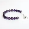 SN1090 Designer Ametista Pietra di luna Bracciale elasticizzato Bracciale per meditazione energetica Reiki Protezione per l'equilibrio Bracciale emotivamente calmante262Q