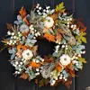 Juldekorationer Simulering Wreath Halloween Thanksgiving Frost Leaf Pumpa Pendant Halloween Party Decoration Christmas Ornament HKD230921