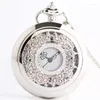 Pocket Watches Quartz Flip Watch Reloj Man Guldfärgad högkvalitativ ihålig vintage fashionabla halsbandhänge smycken