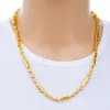 Solide ketting hiphop kralen ketting 18k geel goud gevuld mode heren ketting link rock stijl gepolijst Jewelry253V