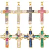 Breloques Juya bricolage chapelet religieux fabrication de bijoux à la main en cuivre plaqué or 18 carats zircone cubique fournitures de croix chrétienne catholique