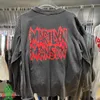 Męskie koszulki Saint Michael Wash do starej koszulki z długim rękawem Broken Damange Design Men Kobiet Vintage T Shirt T230921