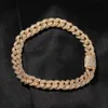 Chokers UWIN 9mm Iced Out Micro Pave Setting Kubanische Halsketten Bling Zirkonia Kubanische Gliederkette Armbänder Choker Hip Hop Schmuck 230920