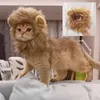 Trajes de gato bonito leão juba gato peruca chapéu para cães e gato pequeno cão animal de estimação decoração acessórios leão peruca fantasia boné de cabelo engraçado suprimentos para animais de estimação hkd230921