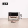 Mini Glass Jar 3G Clear White Black Round Wax Rosin Concentrate Containers Eye Cream Prov Experience Cosmetic Packaging Balm Guldlock Anpassad tryck Logo