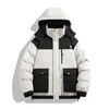 Men puff down parka long sleeve hooded puffer Jacket Windbreakers Down Outerwear Causal mens printing jackets Thick warm Coats Tops Outwear