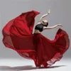 Scen Wear Flamenco Dance Costumes For Ladies Solid Color Chiffon Thin Loose Elegant Long Kirts Soft Classical Practice Clothes272s