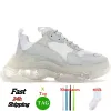 triple s men designer casual shoes platform sneakers women clear sole black white grey green red pink blue Royal Neon mens trainers tennis ewr32w