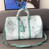 2023-Luxury Bags Unisex Travel Painting Letter Mens Travel Bag Lager Luggage本物の革製バッグ女性フィットネスヨガトートハンドバッグ