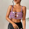 Women's Tanks Glitter Colored Diamond Gemstone Camisole For Women Sexy Trendy Backless Chain Straps Rhinestone Bustier Bra Rave Sling Crop