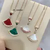 Pendant Necklaces New brand designer necklace for women fashionable and charming fan shaped 18k gold pendant necklace highquality titanium steel luxury jewelry to