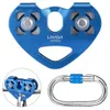 Carabiners Lixada 30kN Cable Trolley Pulley Dual Pulley with 25kN Srew Locking Carainber For Rock Climbing Caving Aloft Work Rescue 230921