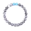 Strand 10 pièces chien de compagnie 8mm pierre noire mate oeil de tigre Chakras perles Bracelet pour femmes hommes énergie bouddha étirer bijoux