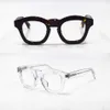 Lunettes de soleil à la mode, montures japonaises faites à la main en acétate d'italie, verres à verres transparents, jante complète, années 1960, Fashion300Q