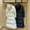 Vinterdesigner Womens Down Jacket Women Cotton Jacket Coat Röd logotyp Letter Mönster Kvinnor Ytterkläder Fashion Varm Långt rakt förtjockat kvinnor Parkas