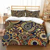 Beddengoedsets Boho Manda Set Luxe Inclusief Bedovertrek Kussenslopen Print Bohemenstijl Slaapkamerbed voor Quenn Kingsize 220X240 230921