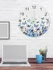 Wall Clocks Pastoral Butterfly Gradient Large Round Luminous Needles Clock Decor Room Hanging Ornaments Decoration Silent