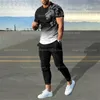 Tute da uomo Pantaloni Estate T-shirt a maniche corte da uomo Pantaloni Set da 2 pezzi T-shirt oversize Pantaloni sportivi Abiti da uomo Abbigliamento