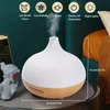 1 humidificateur d'air ultrasonique à brume fraîche à grain de bois avec diffuseur d'huile essentielle - 550 ml / 19,36 oz - Parfait pour une utilisation à la maison et au bureau