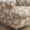 Housses de chaise housse d'aile imprimée extensible Style Floral Spandex fauteuil nordique salon housses de canapé avec étui de coussin de siège 230921