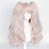 Party Supplies FGO Koyanskaya Wig Fate Grand Order Cosplay Tamamo No Mae Pink Synthetic Hair Curly Long Ponytails